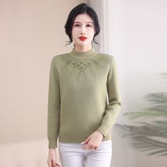 Áo Len Cổ Cao Lót Lông Dày Dặn Ấm Áp Cho Nữ Trung Niên AL87