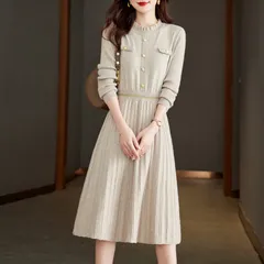 Đầm Len Thu Đông Dáng Rộng Chiết Eo Thời Trang Nữ VL05