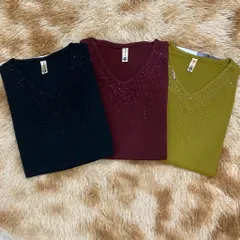 Áo Thun Dài Tay Xuân Thu Cổ V Che Bụng Cho Nữ Trung Niên SM102