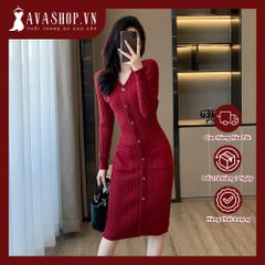 Đầm Len Dáng Dài Phong Cách Hàn Quốc Sang Chảnh Cho Nữ VL04