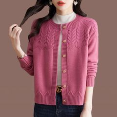 Áo Khoác Len Cardigan Cashmere Dệt Kim Cổ Tròn Dày Dặn Cho Nữ AL122