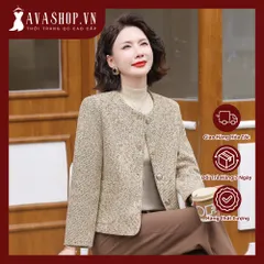 Áo Khoác Dạ Dáng Ngắn Trẻ Trung Lịch Sự Cho Nữ Trung Niên AD31