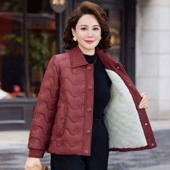Áo Khoác Phao Cotton Lót Lông Ấm Áp Cho Nữ Trung Niên AK52