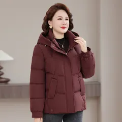 Áo Khoác Phao Siêu Nhẹ Dáng Ngắn Ấm Áp Cho Nữ Trung Niên AK53