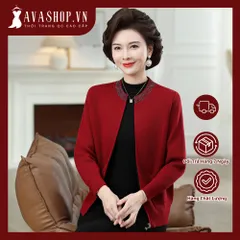 Áo Khoác Len Dệt Kim Thu Đông Có Khóa Kéo Cho Nữ Trung Niên AL126
