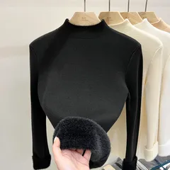 Áo Len Cổ Lọ Cashmere Lót Lông Cừu Mềm Mại Ấm Áp Cho Nữ AL125