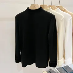 Áo Len Cổ Lọ Cashmere Lót Lông Cừu Mềm Mại Ấm Áp Cho Nữ AL125
