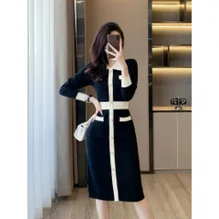 Đầm Len Dệt Kim Cổ Ve Ngọt Ngào AL107
