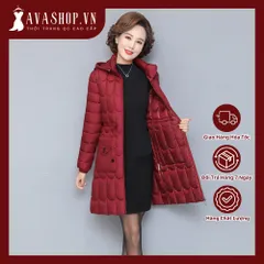 Áo Khoác Phao Cotton Độn Bông Dáng Dài Vừa Mùa Đông Cho Mẹ AK39
