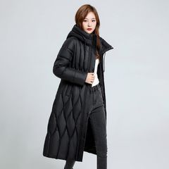 Áo Khoác Phao Cotton Dáng Dài Trùm Đầu Màu Trơn Cho Nữ AK142