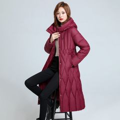 Áo Khoác Phao Cotton Dáng Dài Trùm Đầu Màu Trơn Cho Nữ AK142
