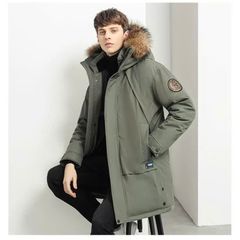 Áo Khoác Nam Cổ Lông Mùa Đông Dày Phong Cách Hàn Quốc AK23