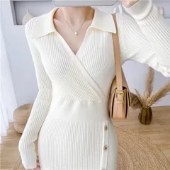Đầm Dệt Kim Cổ Polo Dáng Ôm Thời Trang Mùa Thu Đông AL13
