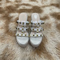 (CHÂN MỎNG LÙI 1 SIZE) Sandal Đế Xuồng Dệt Cói Hở Mũi Đính Tán Thời Trang AG29
