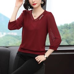 Áo Thun Dài Tay Xuân Thu Lịch Sự Cho Mẹ Trung Niên SM110