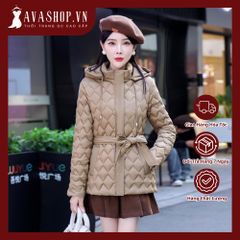 Áo Khoác Phao Cotton Dáng Ngắn Trùm Đầu AK37