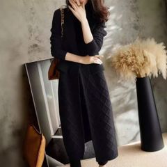 Áo Khoác Len Cardigan Dệt Kim Dài Phong Cách Hàn Quốc Cho Nữ AL111