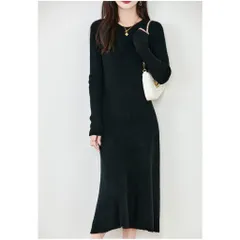 Đầm Len Dáng Dài Cổ Tròn Ôm Body Nhẹ Nhàng Cho Nữ VL02