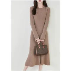 Đầm Len Dáng Dài Cổ Tròn Ôm Body Nhẹ Nhàng Cho Nữ VL02