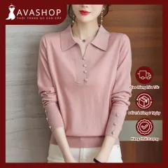 Áo Len Tay Dài Mùa Thu Cổ V cho Nữ SM90