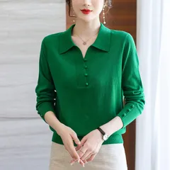 Áo Len Tay Dài Mùa Thu Cổ V cho Nữ SM90