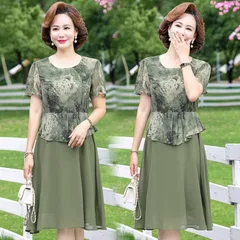 Đầm Voan Giả Hai Mảnh Trung Niên Nhẹ Nhàng VH166