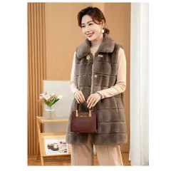 Áo Khoác Lông Dáng Dài Không Tay Cho Nữ AD16