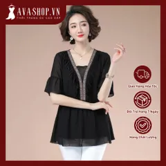 Áo Thun Kiểu Phối Đá Voan Che Bụng Sang Trọng SM49