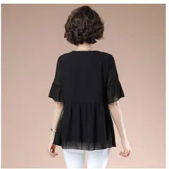 Áo Thun Kiểu Phối Đá Voan Che Bụng Sang Trọng SM49