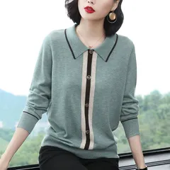 Áo Len Dệt Kim Cổ POLO Cho Nữ AL21