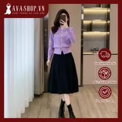 Set Đầm Len Lông Mềm Đơn Giản Thanh Lịch AL108