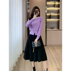 Set Đầm Len Lông Mềm Đơn Giản Thanh Lịch AL108