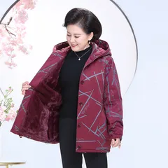 Áo Khoác Bông Dày Thu Đông Có Lót Lông Cho Mẹ AK01
