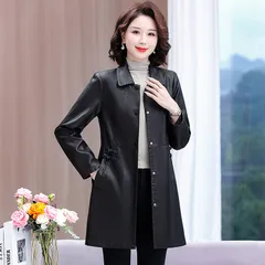 (THANH LÝ HÀNG LẺ SIZE) Áo Khoác Da Dài Vừa Cho Mẹ KD12