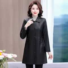 (THANH LÝ HÀNG LẺ SIZE) Áo Khoác Da Dài Vừa Cho Mẹ KD12