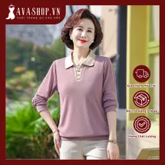 Áo Thun Mùa Xuân Nữ Trung Niên Cổ V SM118