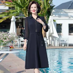 Đầm Mùa Xuân Dài Tay Khí Chất Cho Mẹ VH96