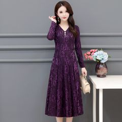 Đầm Hoa Dài Che Bụng Cổ V Thanh Lịch Cho Mẹ VH17