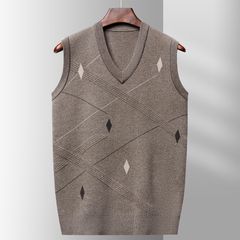 Áo Ghi Lê Len Nam Cổ V Màu Trơn Phong Cách Hàn Quốc AL41
