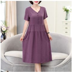 Đầm Trung Niên Lụa Cotton Mềm Mát VH46