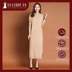 Đầm Len Dáng Dài Cổ Lọ Basic Thanh Lịch VH69
