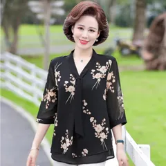 Áo Thun Voan Hoa Cho Mẹ Béo SM82