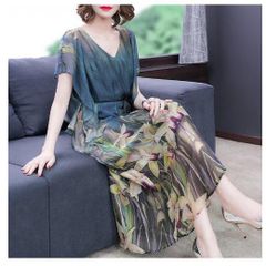 Đầm Lụa Hoa Pháp Dự Tiệc Sang Chảnh VH59