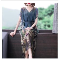 Đầm Lụa Hoa Pháp Dự Tiệc Sang Chảnh VH59