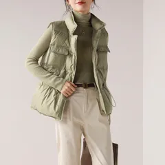 Áo Ghile Phao Rút Eo Cổ Đứng Túi Ngực Phong Cách Hàn Quốc AK06