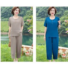Bộ Đồ Lụa Cotton Mềm Đẹp Cho Mẹ AB29
