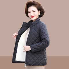 Áo Khoác Bông Dáng Ngắn Lót Lông Cừu Mùa Đông Cho Mẹ AK08