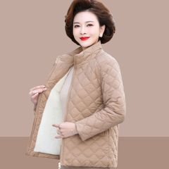 Áo Khoác Bông Dáng Ngắn Lót Lông Cừu Mùa Đông Cho Mẹ AK08