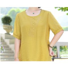 (THANH LÝ) Áo Thun Kiểu Trung Niên Lanh Cottton Mềm Mát SM48