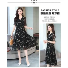Đầm Voan Hoa Nữ Dáng Xòe Thanh Lịch VH01